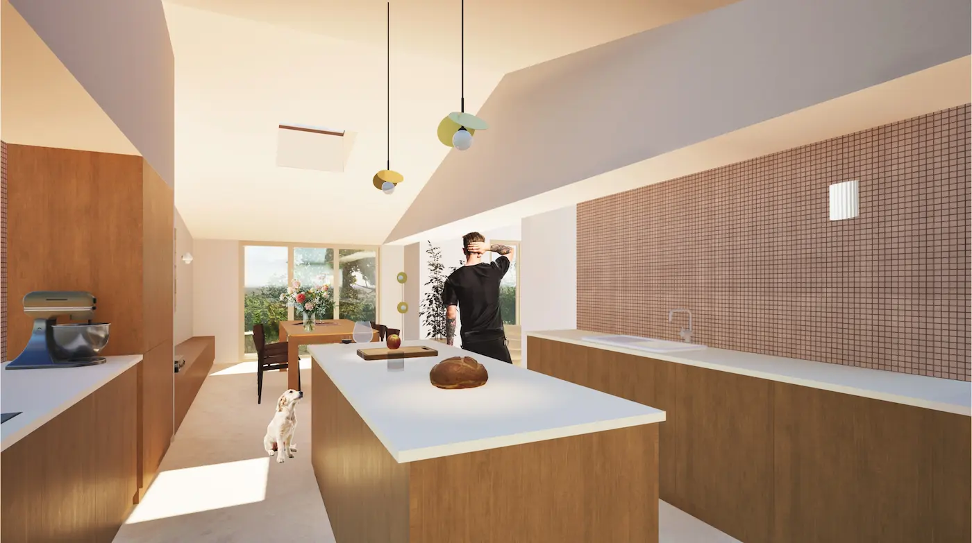 maison neuve avec piscine et jardin Aix en Provence à vendre cuisine